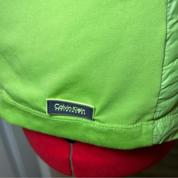 Calvin Klein Performance Lime Green Duck Down Lightweight Puffer Jacket Medium - Picture 4 of 12